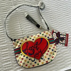 Purse‎ shoulder love & joy pouch zipper pride rainbow heart bow colorful